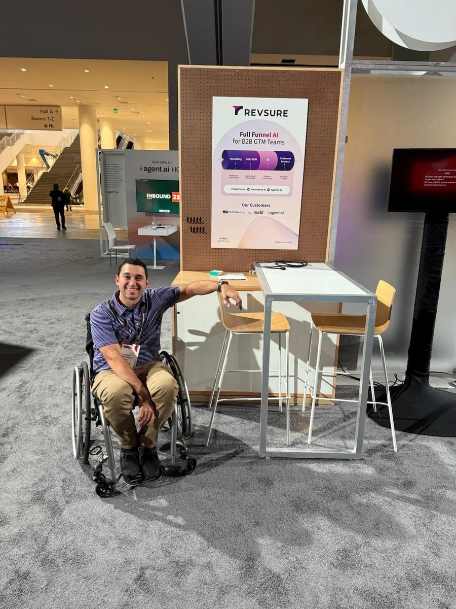 A RevSure team member at the US booth