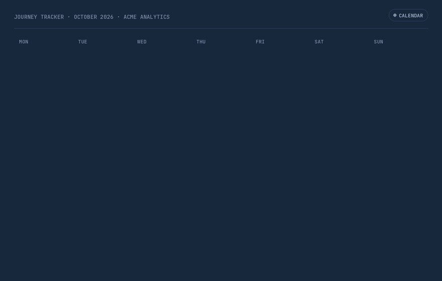 Calendar journey tracker.